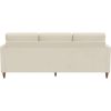 Mid-Century Modern Left or Right Facing Sectional Sofa in Ivory Linen Upholstery