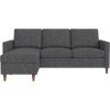 Mid-Century Modern Left or Right Facing Sectional Sofa in Dark Grey Linen