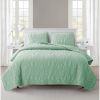 Queen Coastal Beach Starfish Seashell Seahorse Light Green Teal Quilt Set