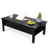 Modern Black Wooden Lift Top Coffee Table with 2 Side Drawers