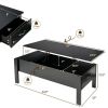 Modern Black Wooden Lift Top Coffee Table with 2 Side Drawers