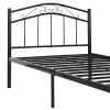 Twin size Black Metal Platform Bed with Headboard and Footboard