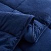 Twin Size Navy 3 Piece Microfiber Reversible Comforter Set