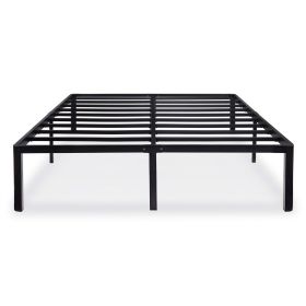 Twin size Modern Round Edge Black Metal Platform Bed Frame