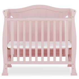 Solid Wood 3-in-1 Convertible Baby Crib Toddler Bed Daybed in Pink Finish