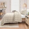 Twin/XL Soft Lightweight Puff Textured 2-Piece Comforter Set in Neutral Tan