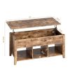 Rustic FarmHouse Tan Wooden Lift Top Coffee Table