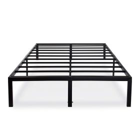 Queen size Modern Heavy Duty Black Metal Platform Bed Frame