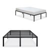 Queen size Modern Heavy Duty Black Metal Platform Bed Frame