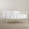 Queen size White Metal Platform Bed Frame with Headboard and Footboard