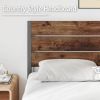 Queen size Modern Farmhouse Metal Platform Bed Frame with Brown Wood Headboard