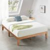 Queen size Solid Wood Platform Bed Frame in Natural Wooden Finish