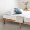 Queen size Solid Wood Platform Bed Frame in Natural Wooden Finish