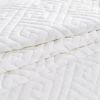 Queen size Ivory White Velvet Microfiber Polyester Reversible 3-Piece Quilt Set