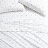 Queen size Coastal Beach Starfish White Navy Red 100-Percent Cotton Sheet Set