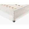 Queen Size Solid Wood Platform Bed Frame with Headboard in Rustic White Finish