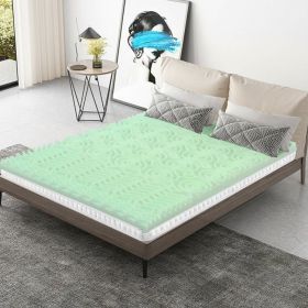 Queen size 3-inch Thick Green Ergonomic Breathable Air Foam Mattress Topper