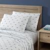 Queen size Coastal Beach 100-Percent Cotton Navy Blue White Stripe Sheet Set