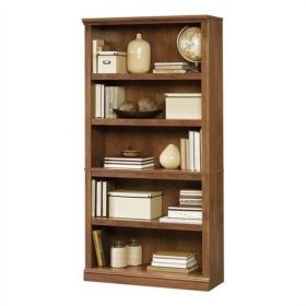 5-Shelf Bookcase in Medium Brown Oak Finish