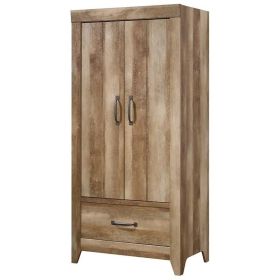 FarmHouse Modern Oak Drawer and Garment Rod Wardrobe Armoire