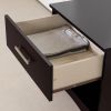 Modern 1 Drawer Nightstand End Side Table Storage in Dark Brown