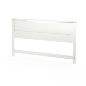 King size Contemporary Headboard in White Wood Finish