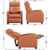 Brown High-Density Faux Leather Push Back Recliner Chair