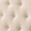 Twin Size Cream Upholstered Tufted Height Adjustable Headboard