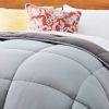 Twin Size All Seasons Plush Light/Dark Grey Reversible Polyester Down Alternative Comforter