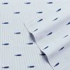 Twin size Coastal Beach 100-Percent Cotton Navy Blue White Stripe Sheet Set