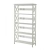 Glossy White 5-Shelf Bookcase