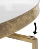 Gold Metal Round Nightstand End Table with Removable White Tray Top