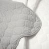 Full/Queen White Grey Scalloped Edge Reversible Thin Light Quilt Set