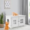 White  Modern Large Ventilated Private Divider Cat Litter Box