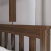 Twin over Full size Solid Wood Bunk Bed in Walnut Brown Finish