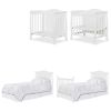 Solid Pine Wood 3-in-1 Convertible Baby Crib Daybed Toddler Bed in White Finish