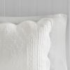 King Size 3 Piece Reversible Scalloped Edges Microfiber Quilt Set in White