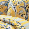 Full/Queen Yellow Blue Peacocks Floral Lightweight Polyester 3-Piece Quilt Set