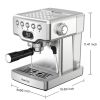 Espresso Machine; 20 bar espresso machine with milk frother for latte; cappuccino; Machiato; for home espresso maker; 1.8L Water Tank; Stainless Steel