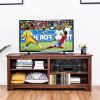 Medium Brown Wood TV Stand Entertainment Center for up to 60-inch TV